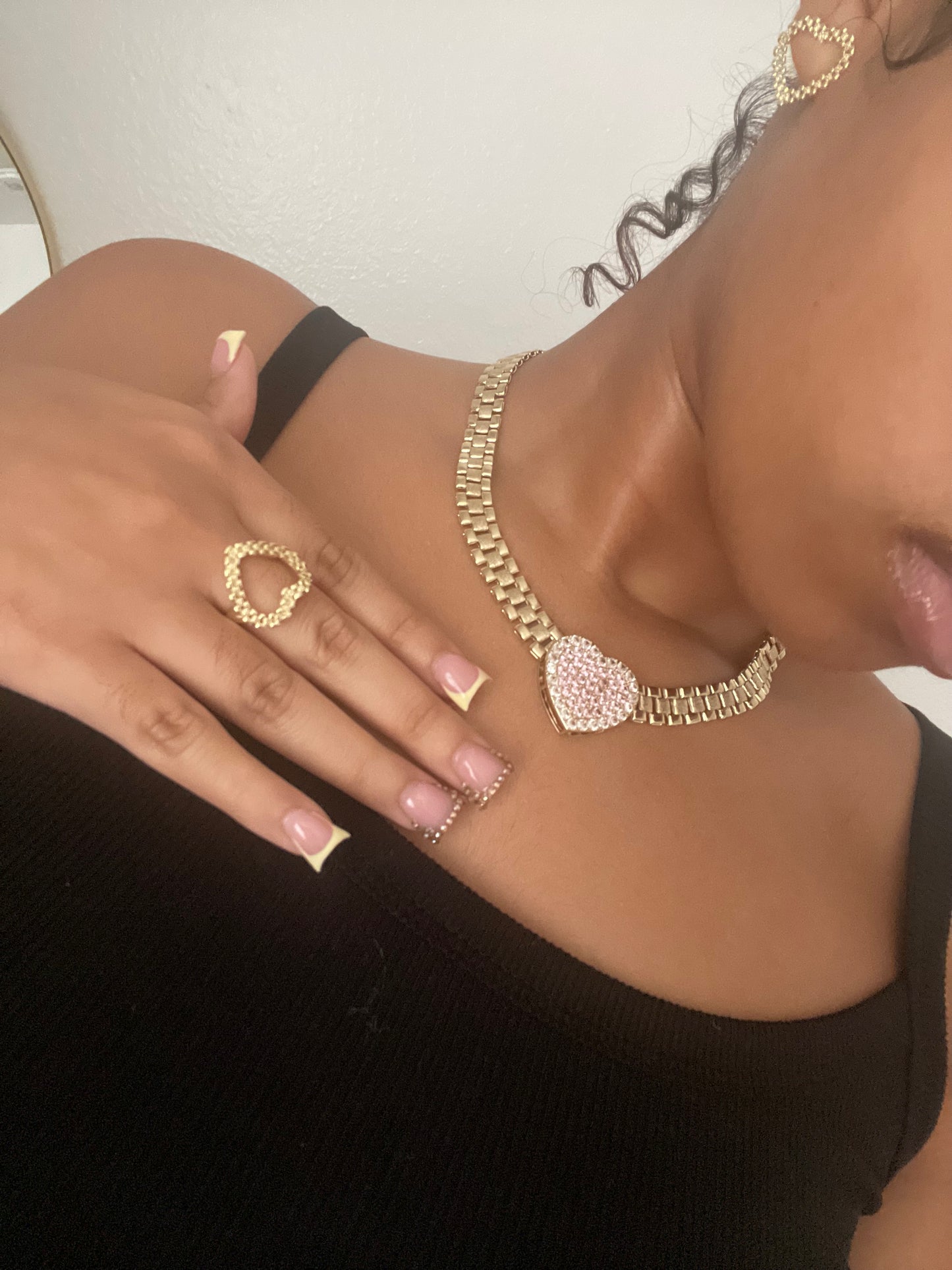 Pink Heart Rolex chain