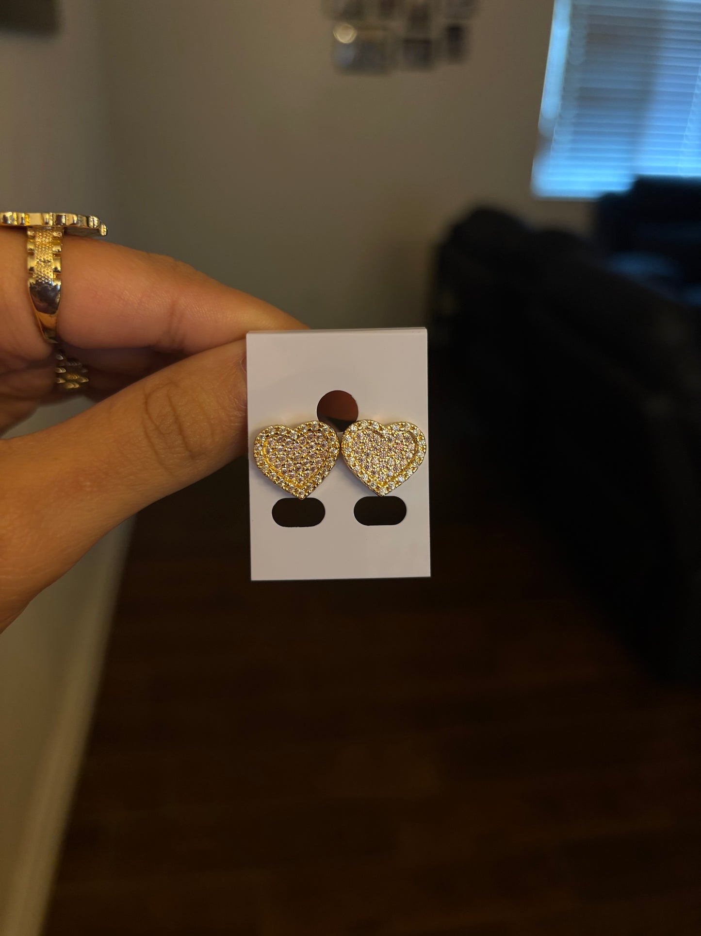 Pink heart earrings