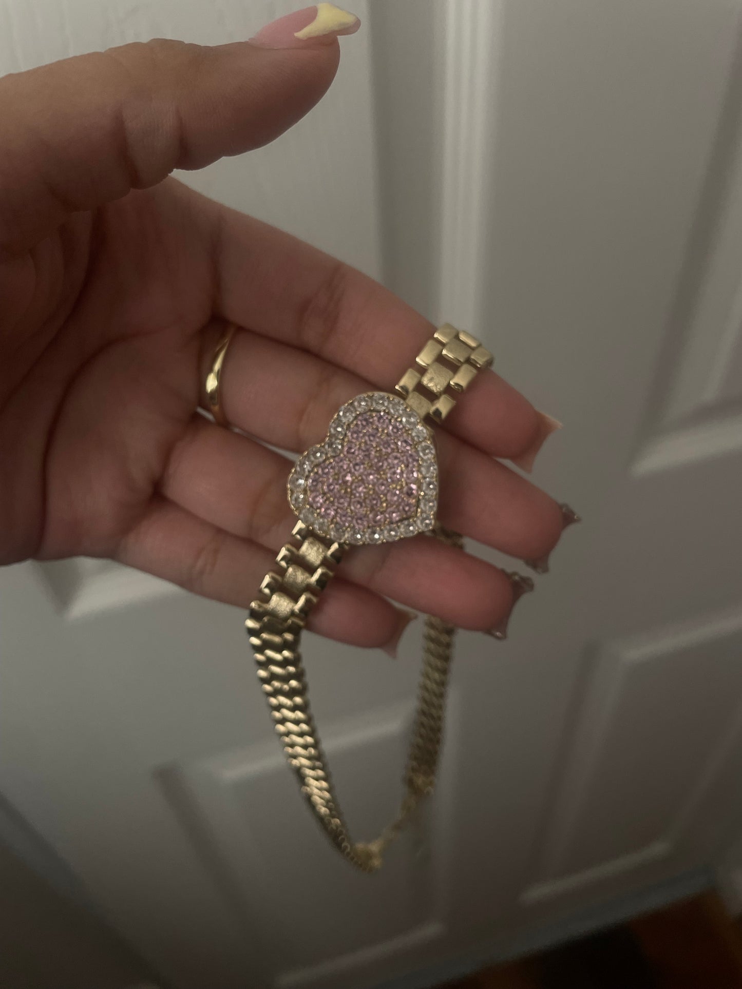 Pink Heart Rolex chain