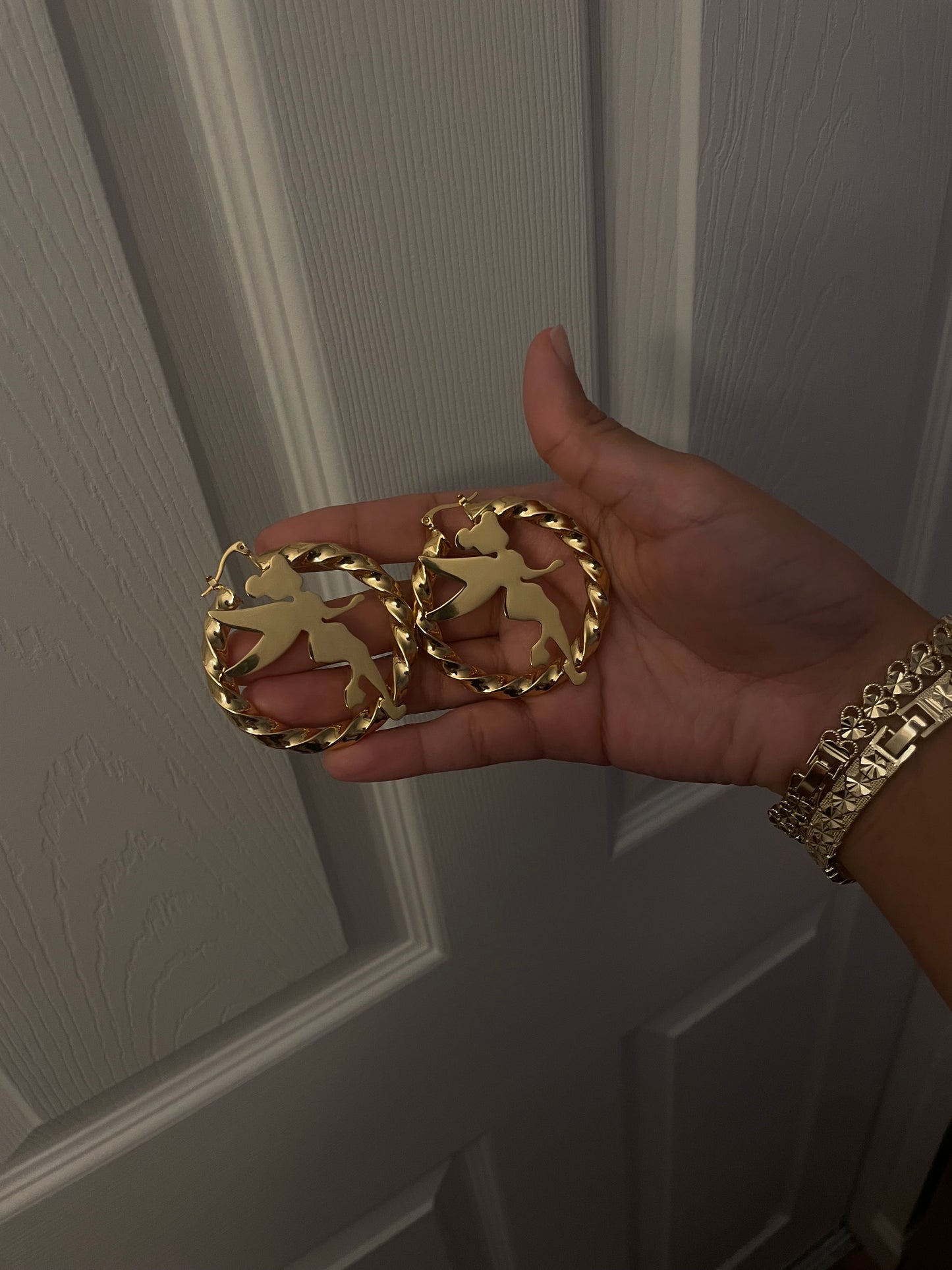 Custom tinker bell hoop earrings