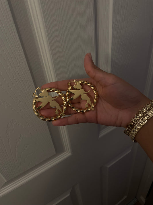 Custom tinker bell hoop earrings