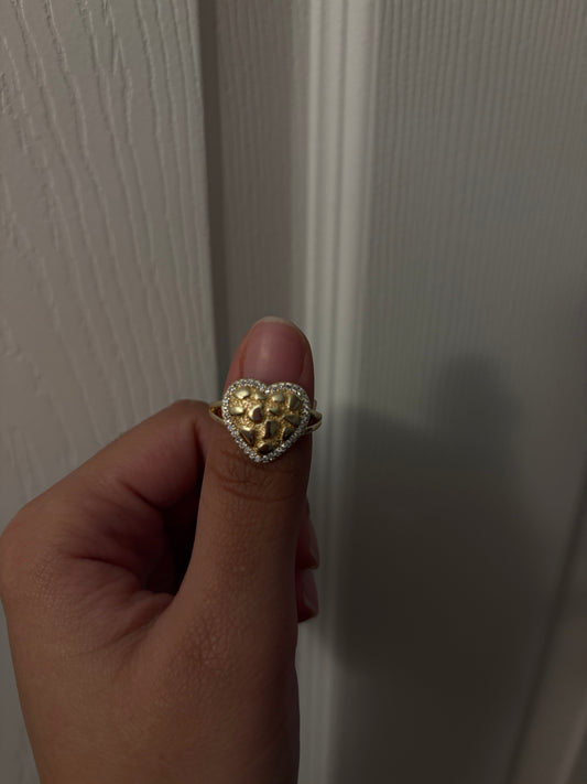 Diamond Nugget heart ring