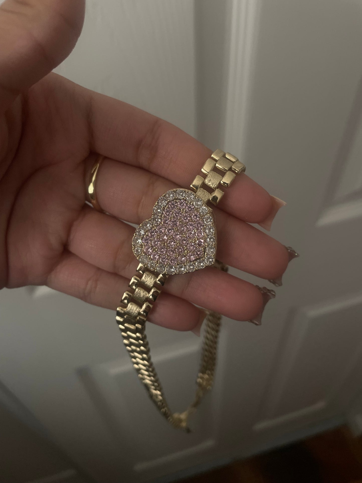Pink Heart Rolex chain